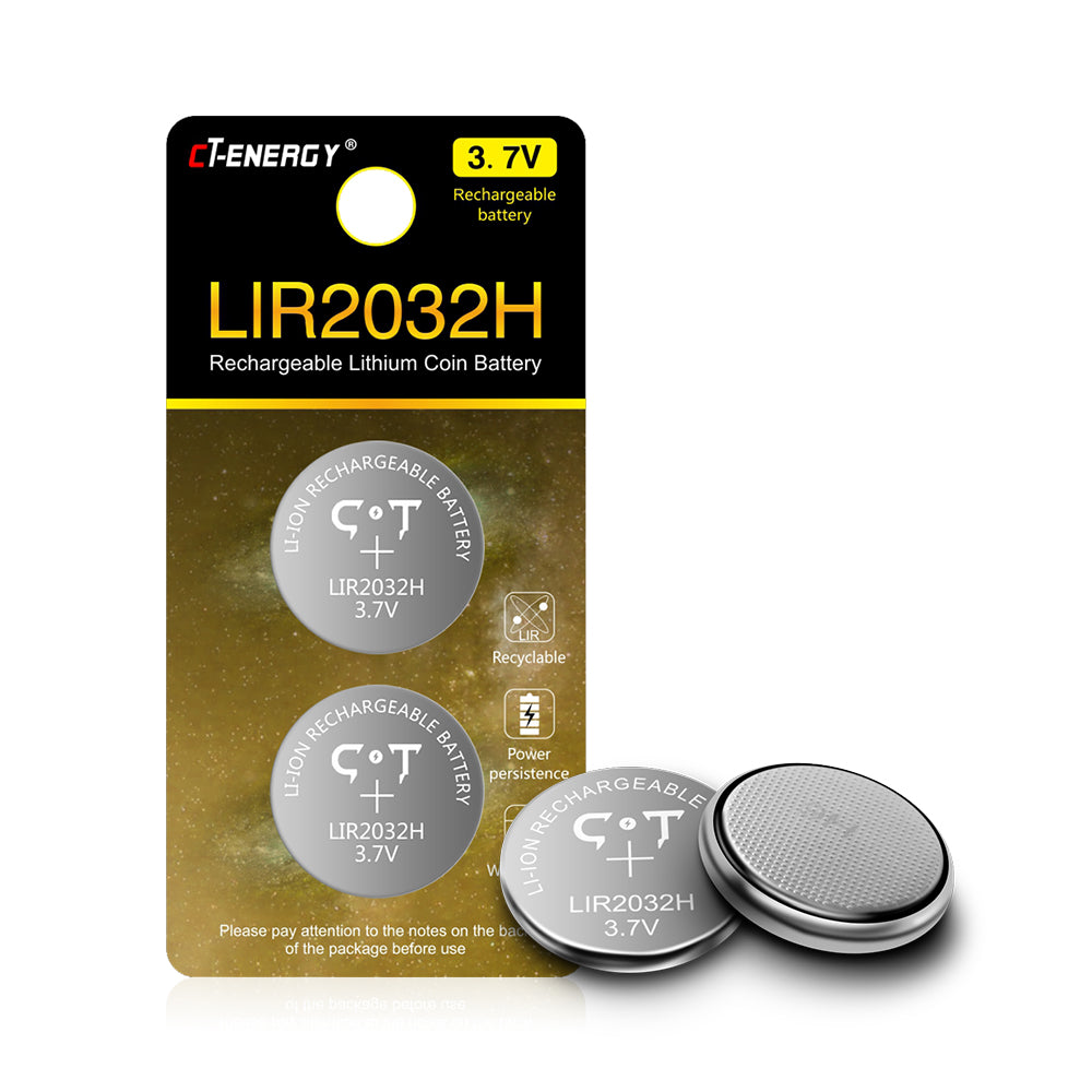 CT-ENERGY LIR2032H Rechargeable Lithium Battery 70mAh 2 pcs
