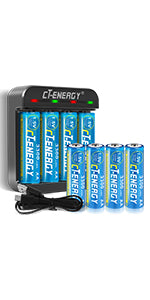 AA Lithium Batteries for Blink Outdoor Camera with Charger 1.5V,3300mWh Rechargeable Double A Battery 8 Pack for Xbox Game Controller Door Lock