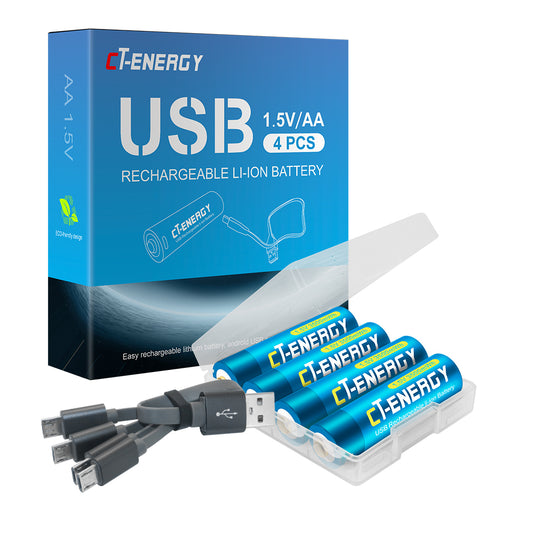 CT-ENERGY USB AA Rechargeable Battery Set