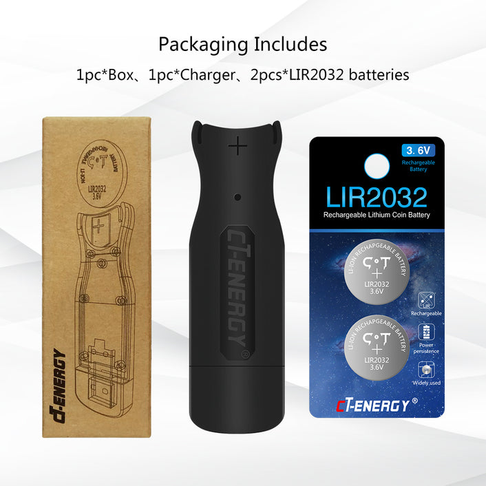 LIR2032 USB Rechargeable Coin Battery Charger Set